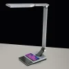 WorkPro™ LED USB Desk Lamp with Wireless Charger and Timer, 17-1/2"H, Brushed Metal/Gray