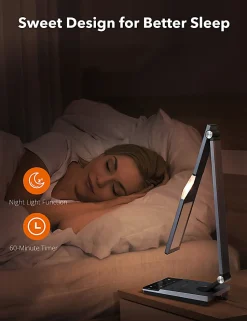 WorkPro™ LED USB Desk Lamp with Wireless Charger and Timer, 17-1/2