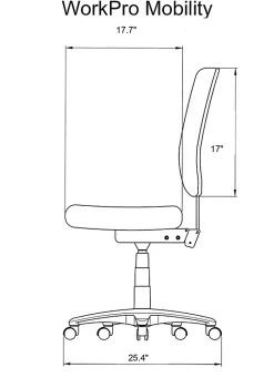 WorkPro® Mobility Multifunction Ergonomic Fabric Task Chair, Black, BIFMA Compliant