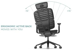 WorkPro® Momentum Ergonomic Mesh/Mesh Active High-Back Office Chair, Gray/Gray, BIFMA Compliant