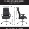 WorkPro® Momentum Ergonomic Vegan Leather High-Back Active Chair, Black/Chrome, BIFMA Compliant