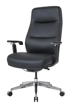 WorkPro® Momentum Ergonomic Vegan Leather High-Back Active Chair, Black/Chrome, BIFMA Compliant