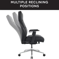 WorkPro® Momentum Ergonomic Vegan Leather High-Back Active Chair, Black/Chrome, BIFMA Compliant