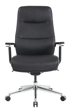 WorkPro® Momentum Ergonomic Vegan Leather High-Back Active Chair, Black/Chrome, BIFMA Compliant