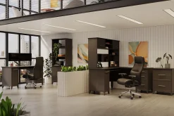 WorkPro® Momentum Ergonomic Vegan Leather High-Back Active Chair, Black/Chrome, BIFMA Compliant