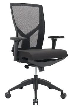 WorkPro® Oceanic Mesh/Fabric Ergonomic High-Back Executive Office Chair, Black, BIFMA Compliant