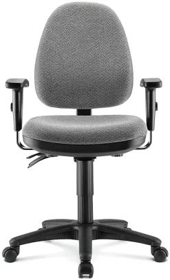 WorkPro® Patriot Multifunction Ergonomic Fabric Task Chair, Gray/Black, BIFMA Compliant