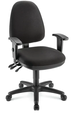 WorkPro® Patriot Multifunction Ergonomic Fabric Task Chair, Black, BIFMA Compliant