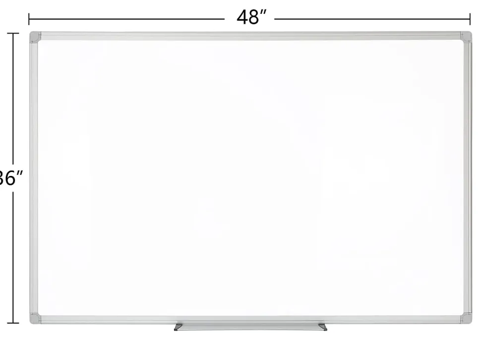 WorkPro™ Porcelain Magnetic Dry-Erase Whiteboard, 36" x 48", Aluminum Frame With Silver Finish
