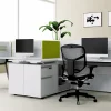 WorkPro® Quantum 9000 Series Ergonomic Mesh/Antimicrobial Vinyl Adjustable-Back Office Chair, Black/Navy, BIFMA Compliant