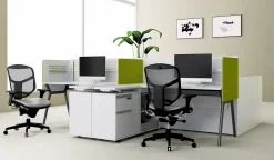 WorkPro® Quantum 9000 Series Ergonomic Mesh/Antimicrobial Vinyl Adjustable-Back Office Chair, Black/Navy, BIFMA Compliant