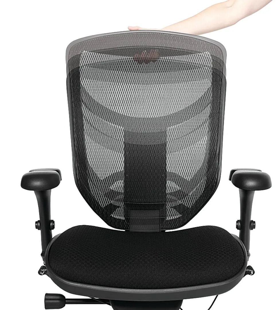 WorkPro® Quantum 9000 Series Ergonomic Mesh/Premium Fabric Adjustable-Back Office Chair, Black/Lime, BIFMA Compliant