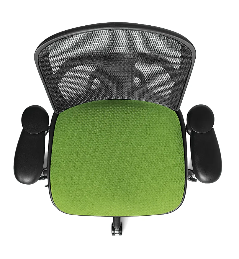 WorkPro® Quantum 9000 Series Ergonomic Mesh/Premium Fabric Adjustable-Back Office Chair, Black/Lime, BIFMA Compliant