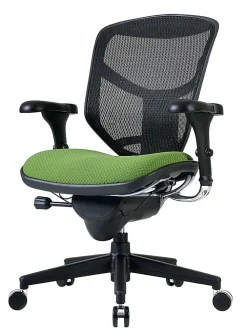 WorkPro® Quantum 9000 Series Ergonomic Mesh/Premium Fabric Adjustable-Back Office Chair, Black/Lime, BIFMA Compliant
