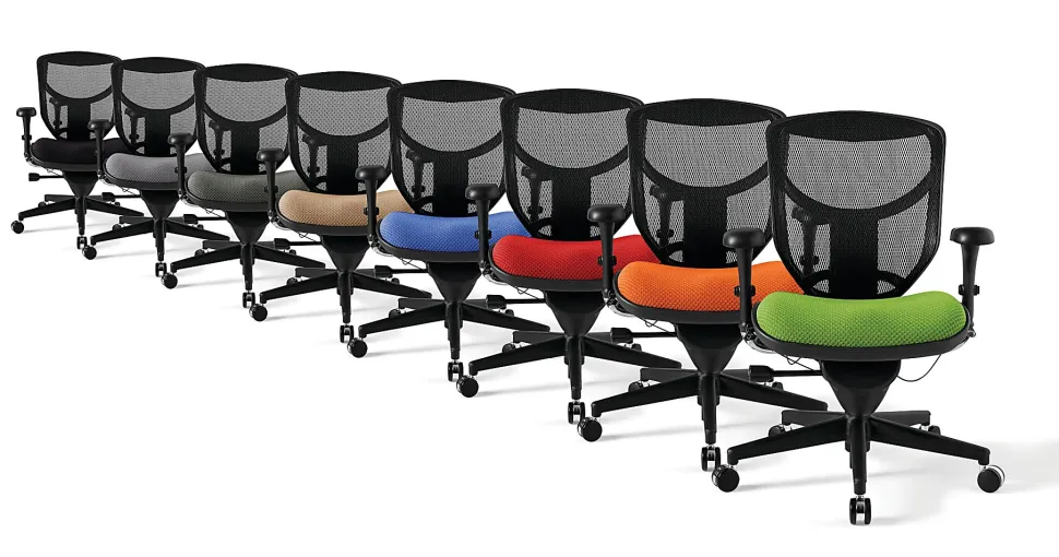 WorkPro® Quantum 9000 Series Ergonomic Mesh/Premium Fabric Adjustable-Back Office Chair, Black/Lime, BIFMA Compliant