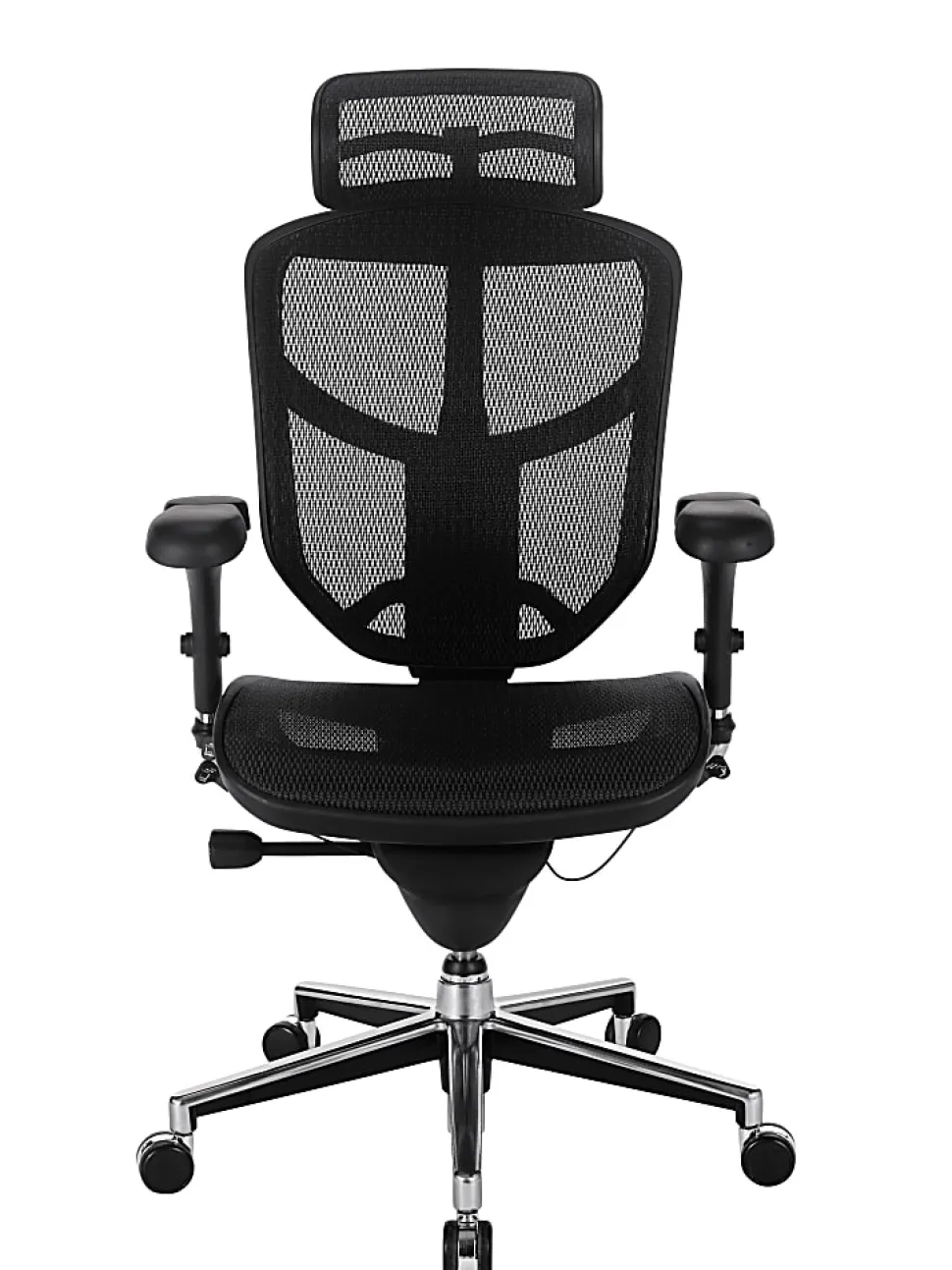 WorkPro® Quantum 9000 Series Ergonomic Mesh Adjustable-Back Office Chair With Headrest, Black, BIFMA Compliant