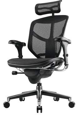 WorkPro® Quantum 9000 Series Ergonomic Mesh Adjustable-Back Office Chair With Headrest, Black, BIFMA Compliant
