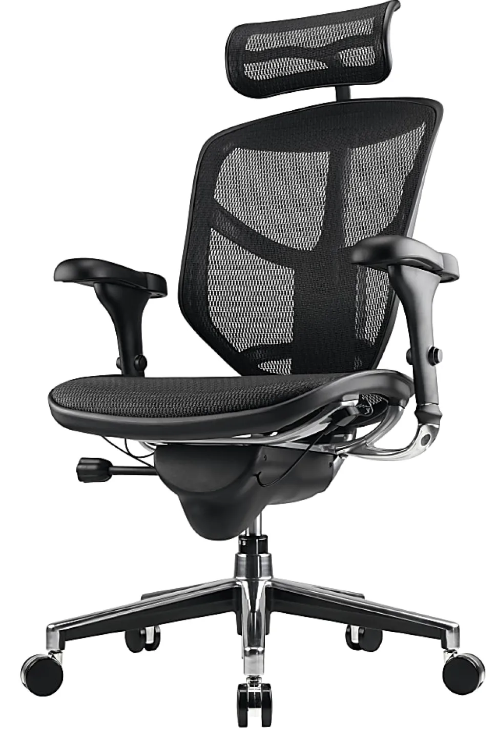 WorkPro® Quantum 9000 Series Ergonomic Mesh Adjustable-Back Office Chair With Headrest, Black, BIFMA Compliant