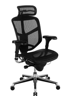 WorkPro® Quantum 9000 Series Ergonomic Mesh Adjustable-Back Office Chair With Headrest, Black, BIFMA Compliant
