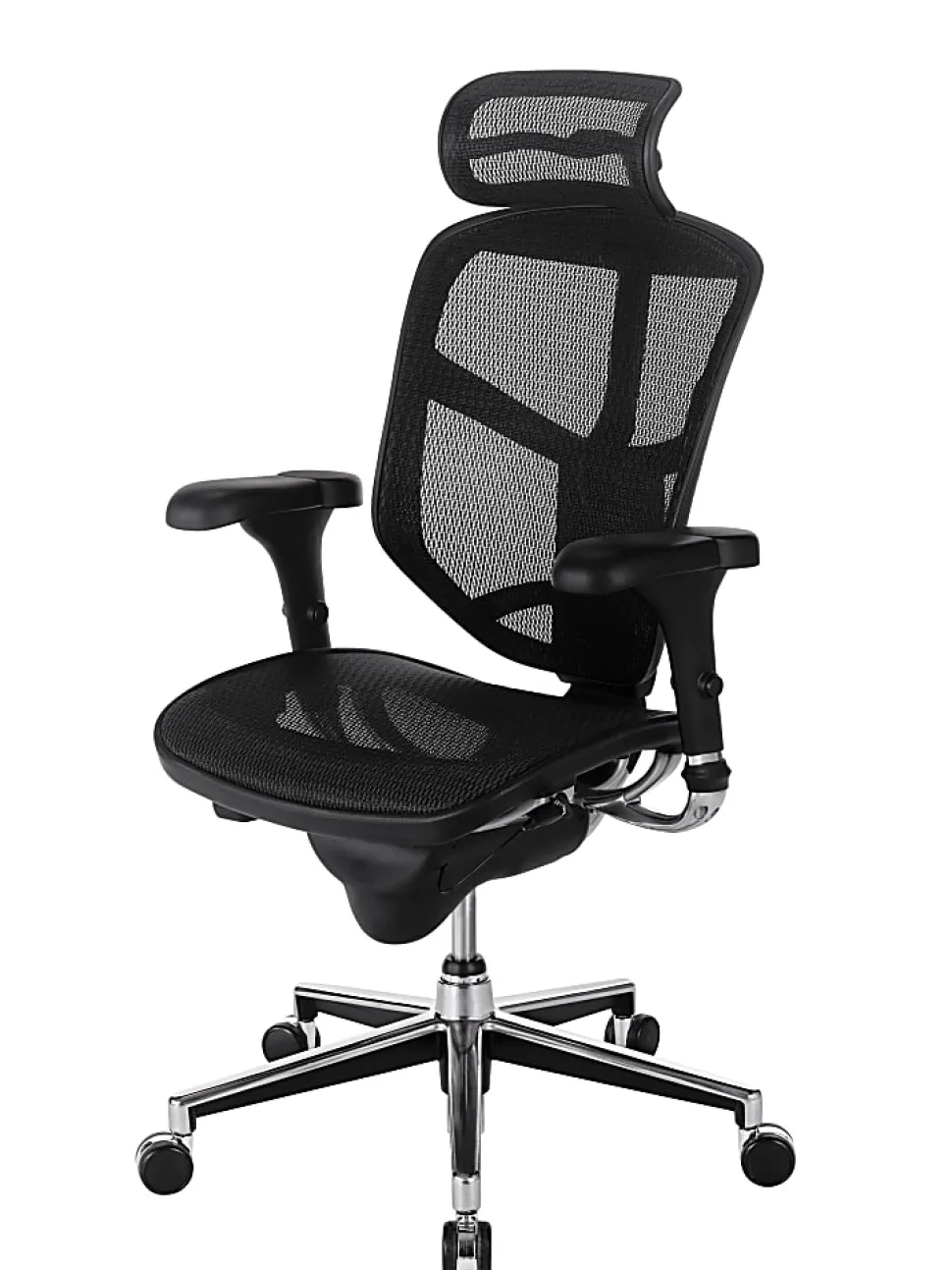 WorkPro® Quantum 9000 Series Ergonomic Mesh Adjustable-Back Office Chair With Headrest, Black, BIFMA Compliant