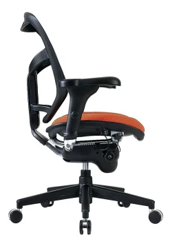 WorkPro® Quantum 9000 Series Ergonomic Mesh/Premium Fabric Adjustable-Back Chair, Black/Tangerine, BIFMA Compliant