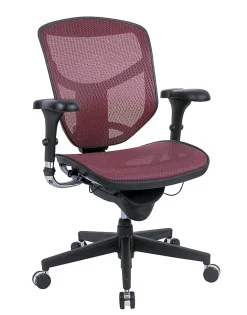 WorkPro® Quantum 9000 Series Ergonomic Mesh/Mesh Mid-Back Chair, Black/Red, BIFMA Compliant