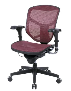 WorkPro® Quantum 9000 Series Ergonomic Mesh/Mesh Mid-Back Chair, Black/Red, BIFMA Compliant