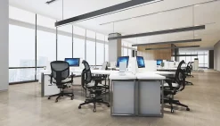 WorkPro® Quantum 9000 Series Ergonomic Mesh/Mesh Mid-Back Chair, Black/Red, BIFMA Compliant