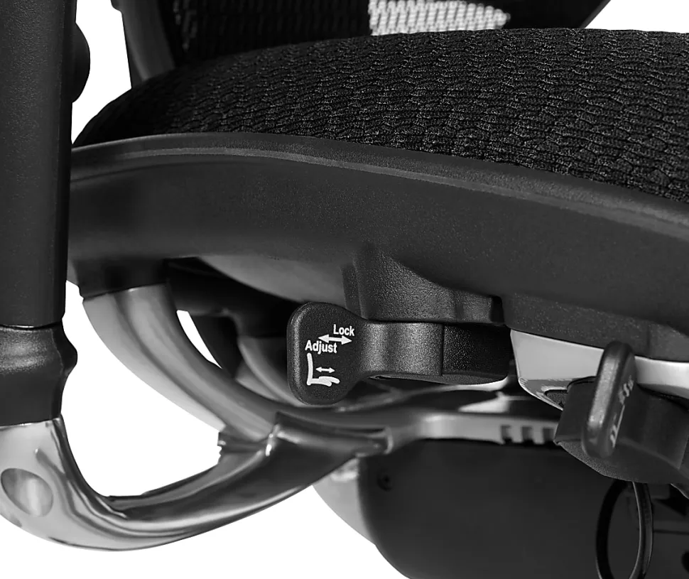 WorkPro® Quantum 9000 Series Ergonomic Mesh/Premium Fabric Adjustable-Back Office Chair, Black/Sky, BIFMA Compliant