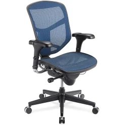 WorkPro® Quantum 9000 Series Ergonomic Mesh/Mesh Mid-Back Chair, Black/Blue, BIFMA Compliant