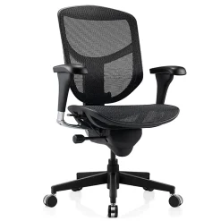 WorkPro® Quantum 9000 Series Ergonomic Mesh/Mesh Adjustable-Back Office Chair, Black/Black, BIFMA Compliant