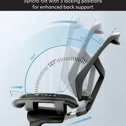 WorkPro® Quantum 9000 Series Ergonomic Mesh/Mesh Adjustable-Back Office Chair, Black/Black, BIFMA Compliant
