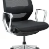 WorkPro® Sentrix Ergonomic Mesh/Mesh Mid-Back Manager Office Chair, Fixed Arms, Black, BIFMA Compliant