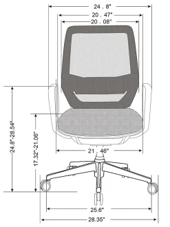 WorkPro® Sentrix Ergonomic Mesh/Mesh Mid-Back Manager Office Chair, Fixed Arms, Black, BIFMA Compliant
