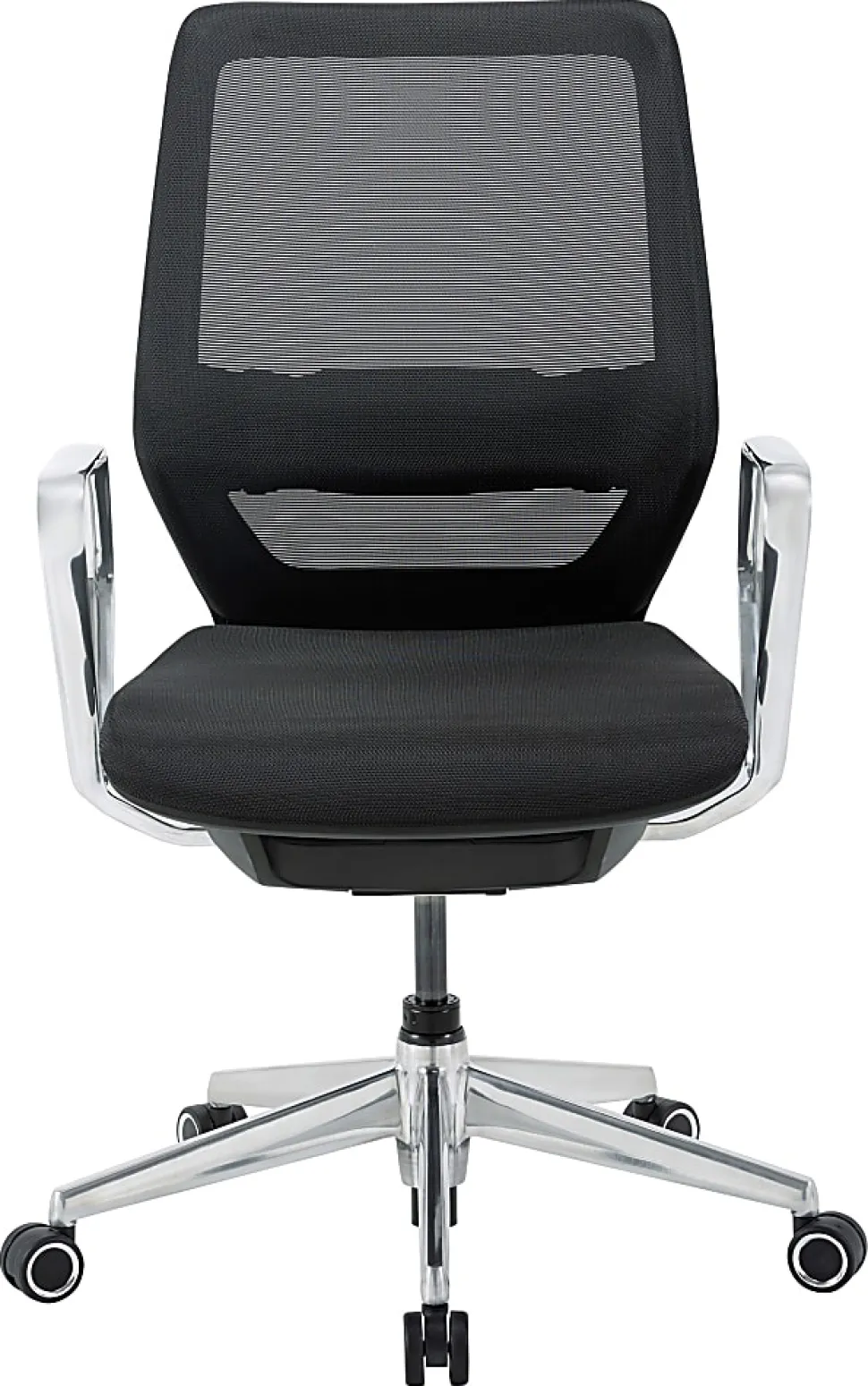 WorkPro® Sentrix Ergonomic Mesh/Mesh Mid-Back Manager Office Chair, Fixed Arms, Black, BIFMA Compliant