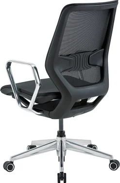 WorkPro® Sentrix Ergonomic Mesh/Mesh Mid-Back Manager Office Chair, Fixed Arms, Black, BIFMA Compliant