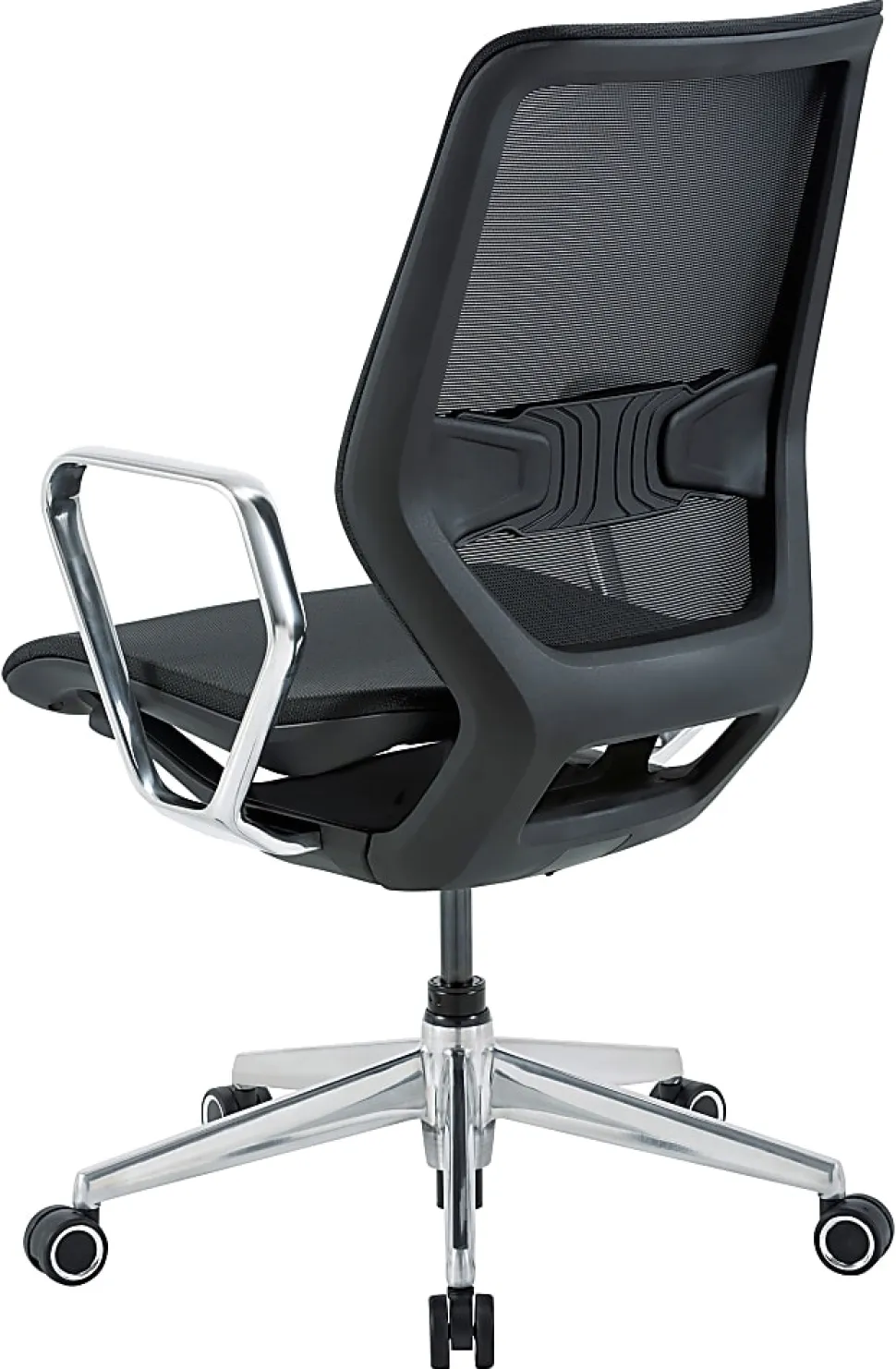 WorkPro® Sentrix Ergonomic Mesh/Mesh Mid-Back Manager Office Chair, Fixed Arms, Black, BIFMA Compliant