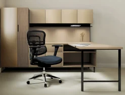 WorkPro® 12000 Series Ergonomic Mesh/Antimicrobial Vinyl High-Back Chair, Black/Black
