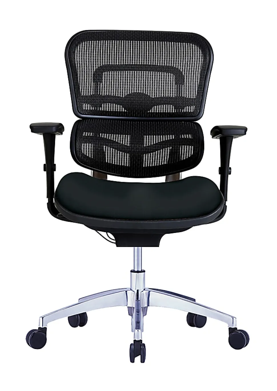 WorkPro® 12000 Series Ergonomic Mesh/Antimicrobial Vinyl High-Back Chair, Black/Black