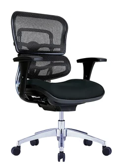 WorkPro® 12000 Series Ergonomic Mesh/Antimicrobial Vinyl High-Back Chair, Black/Black