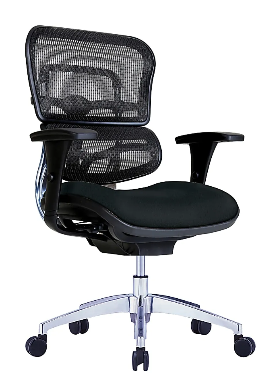 WorkPro® 12000 Series Ergonomic Mesh/Antimicrobial Vinyl High-Back Chair, Black/Black