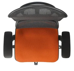 WorkPro® 12000 Series Ergonomic Mesh/Premium Fabric High-Back Chair, Black/Tangerine, BIFMA Compliant