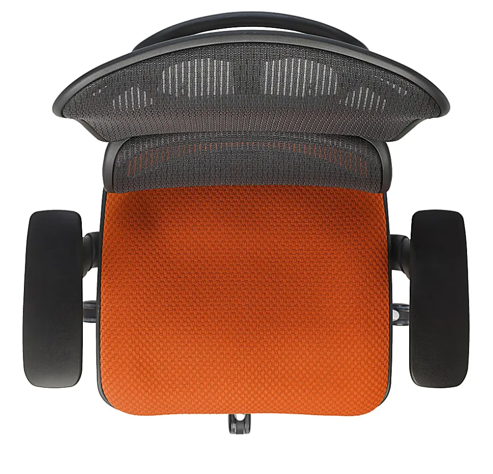 WorkPro® 12000 Series Ergonomic Mesh/Premium Fabric High-Back Chair, Black/Tangerine, BIFMA Compliant