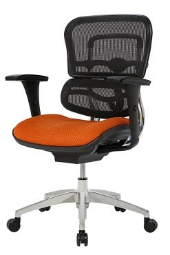 WorkPro® 12000 Series Ergonomic Mesh/Premium Fabric High-Back Chair, Black/Tangerine, BIFMA Compliant
