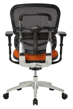 WorkPro® 12000 Series Ergonomic Mesh/Premium Fabric High-Back Chair, Black/Tangerine, BIFMA Compliant
