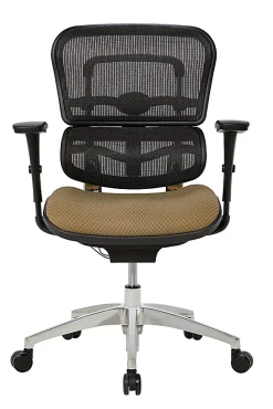 WorkPro® 12000 Series Ergonomic Mesh/Premium Fabric High-Back Chair, Black/Beige, BIFMA Compliant