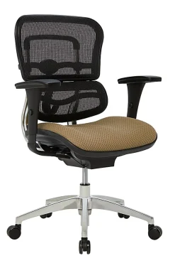 WorkPro® 12000 Series Ergonomic Mesh/Premium Fabric High-Back Chair, Black/Beige, BIFMA Compliant