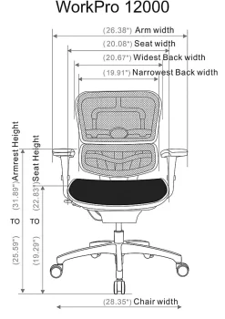 WorkPro® 12000 Series Ergonomic Mesh/Fabric High-Back Office Chair, Black/Black, BIFMA Compliant