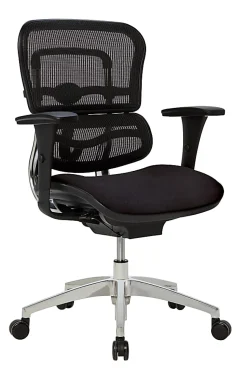 WorkPro® 12000 Series Ergonomic Mesh/Fabric High-Back Office Chair, Black/Black, BIFMA Compliant