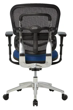WorkPro® 12000 Series Ergonomic Mesh/Premium Fabric Mid-Back Chair, Black/Royal, BIFMA Compliant